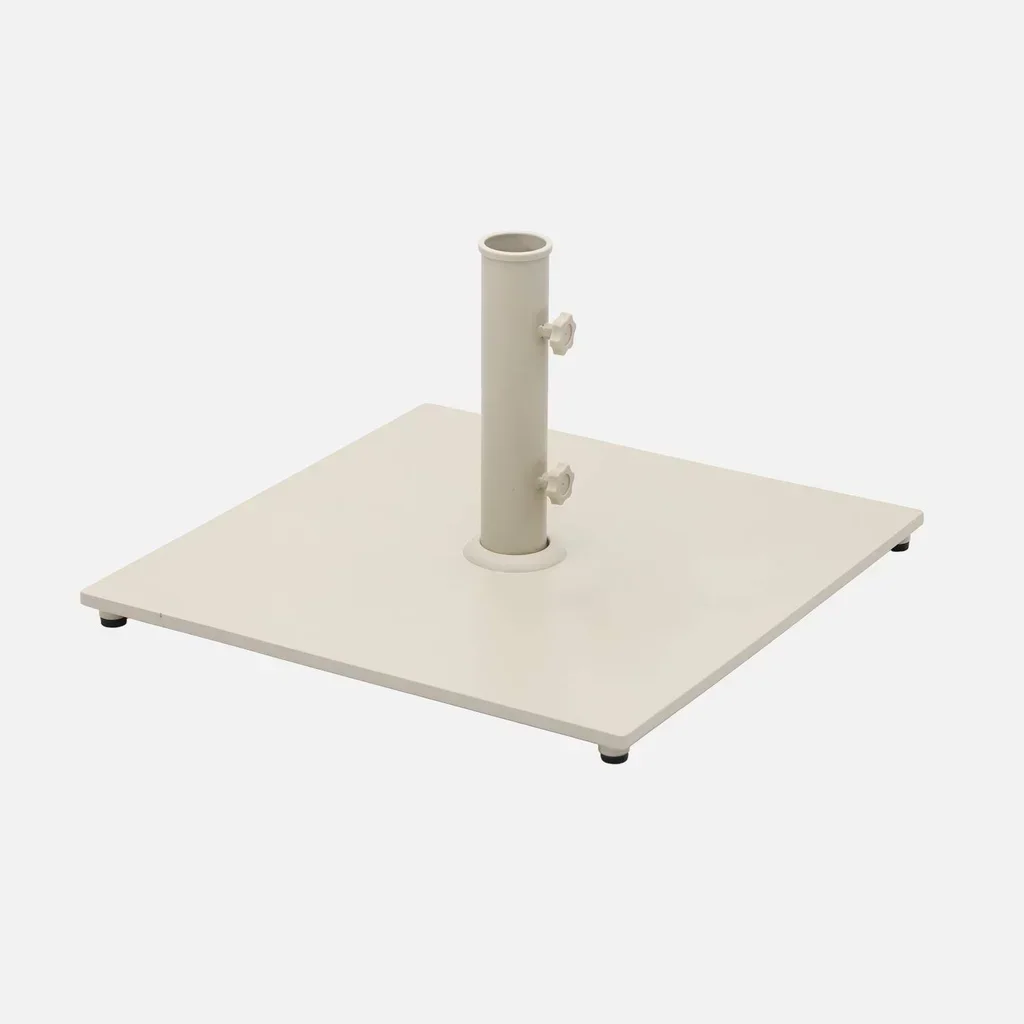 Base de Sombrilla Cuadrada Acero Caqui 4x4 - Base Estabilizadora Terra para Mástil Central 38-50mm