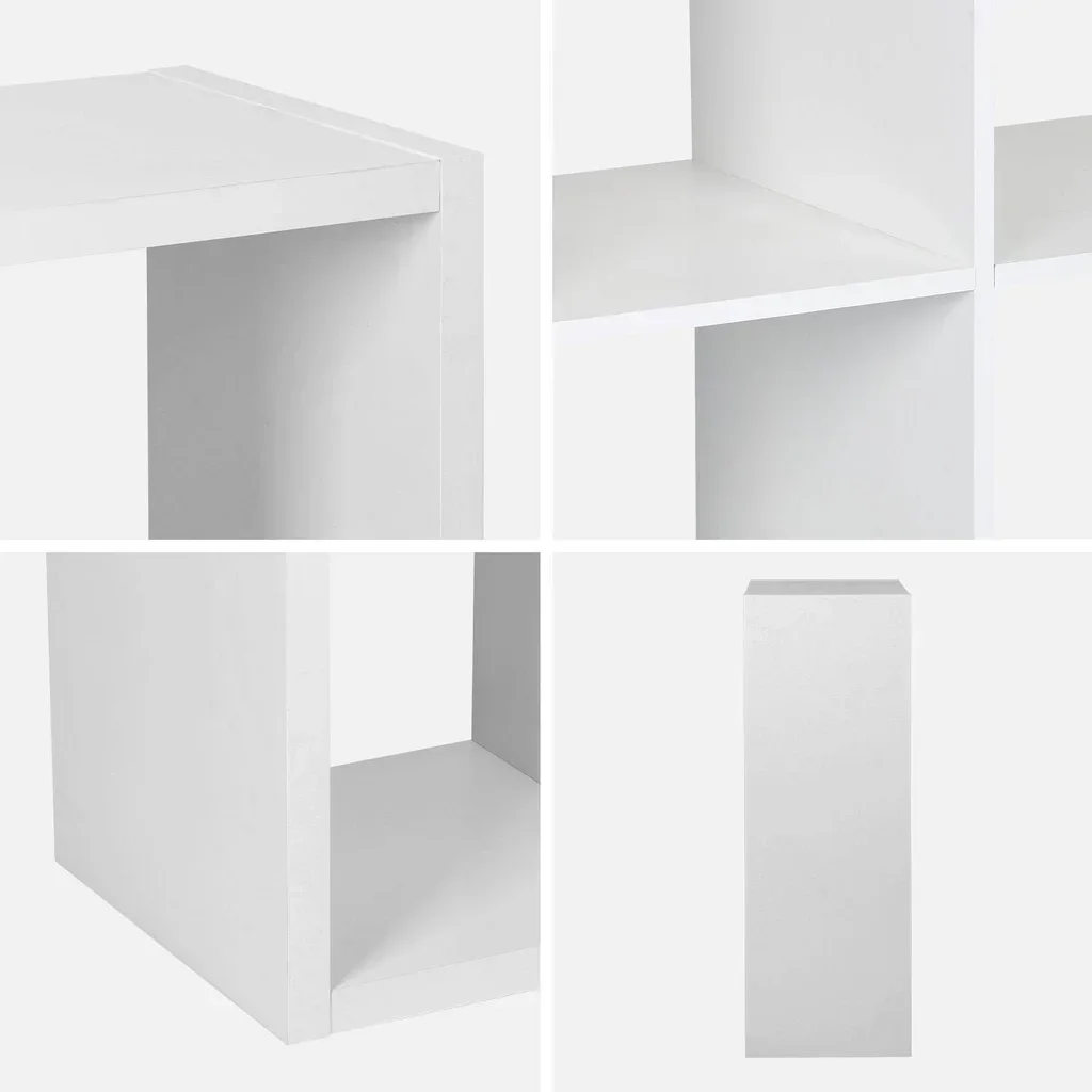 Estantería madera 6 compartimentos 2 niveles almacenamiento modular
