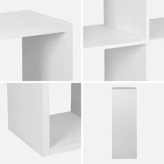 Estantería madera 6 compartimentos 2 niveles almacenamiento modular