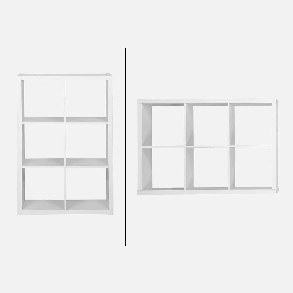 Estantería madera 6 compartimentos 2 niveles almacenamiento modular