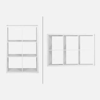Estantería madera 6 compartimentos 2 niveles almacenamiento modular