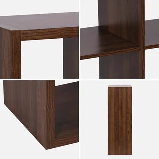 Librería 2 Niveles 6 Compartimentos Madera Mango Diseño Contemporáneo Salón Oficina