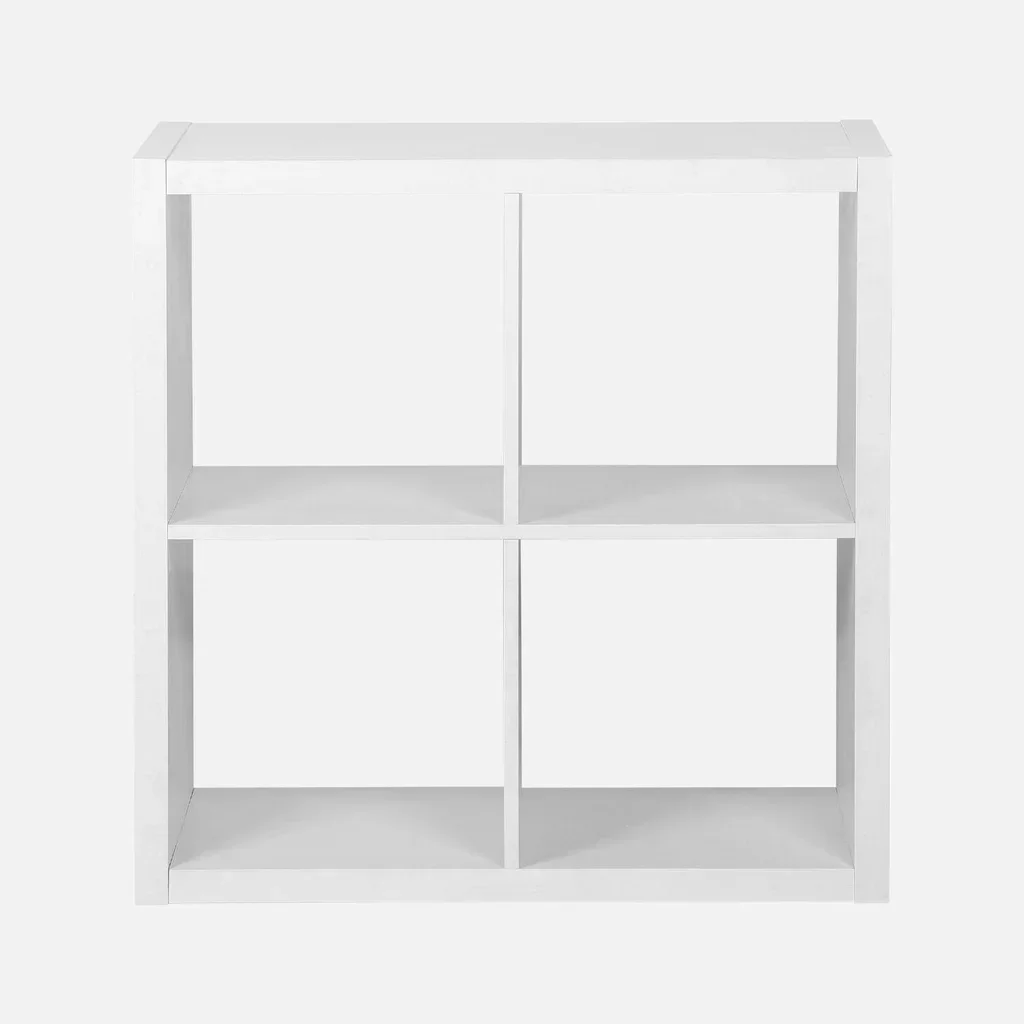 Bibliothèque design 4 cases bois - Étagère 2 niveaux style manguier contemporain