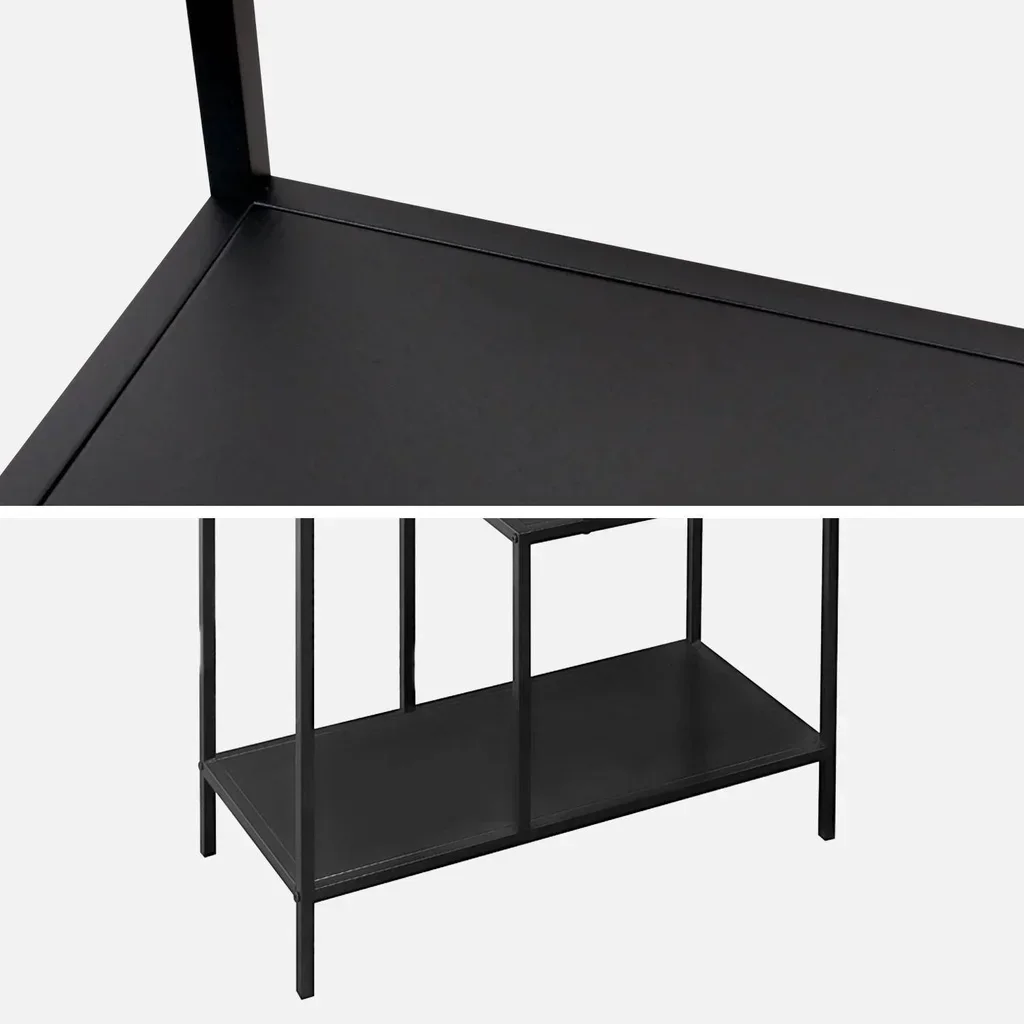 Bibliothèque design asymétrique 4 étages métal noir - Collection Industrielle