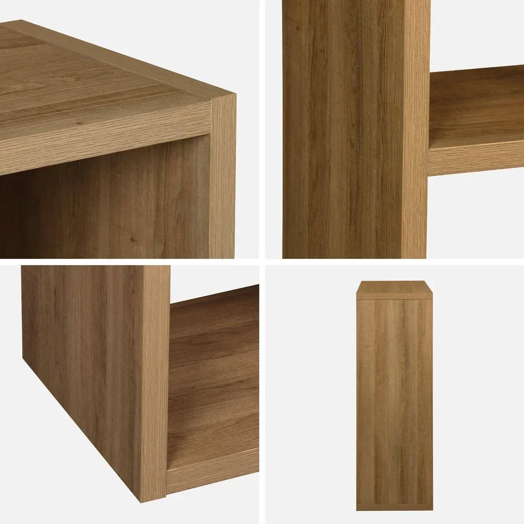 Bibliothèque design asymétrique bois 6 cases manguier salon bureau