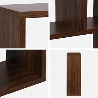 Bibliothèque design asymétrique bois 6 cases manguier salon bureau