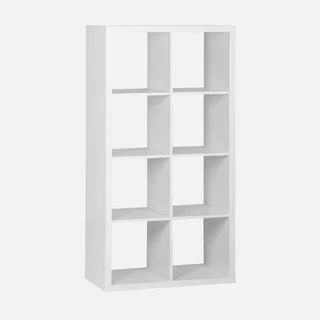 Bibliothèque étagère 4 niveaux 8 casiers bois - Meuble de rangement modulable