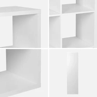 Bibliothèque étagère 4 niveaux 8 casiers bois - Meuble de rangement modulable