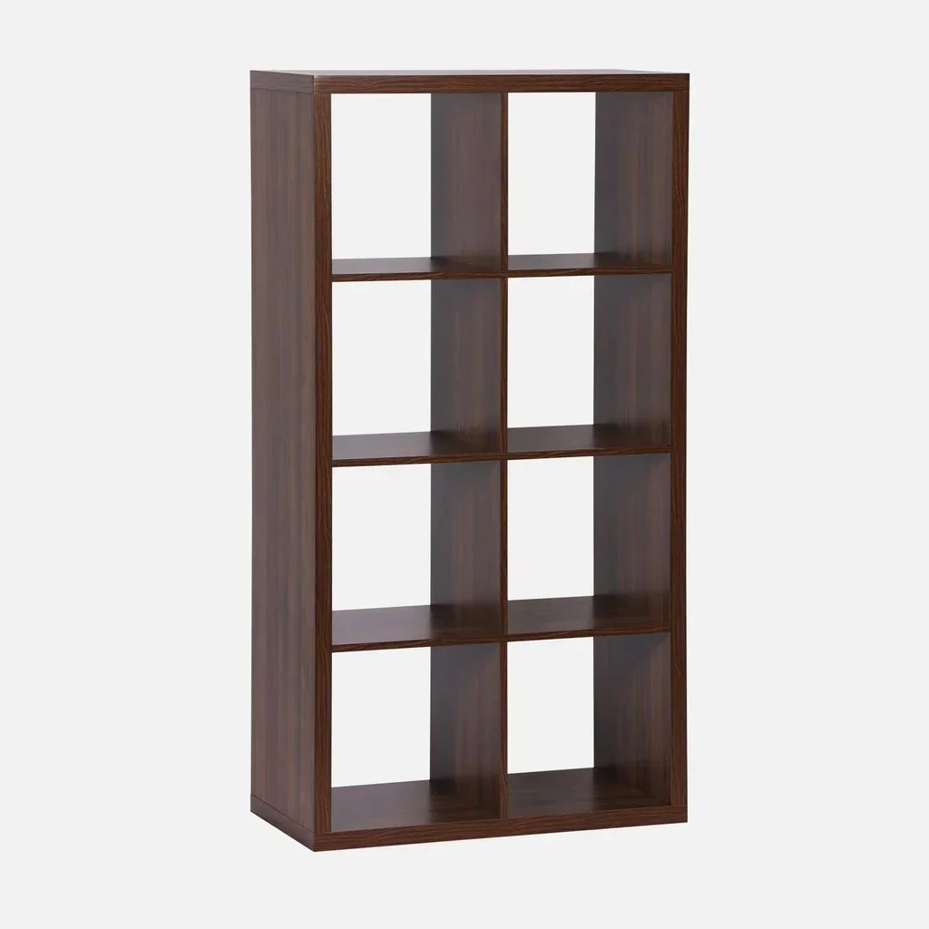 Bibliothèque étagère 4 niveaux 8 casiers bois - Basiks