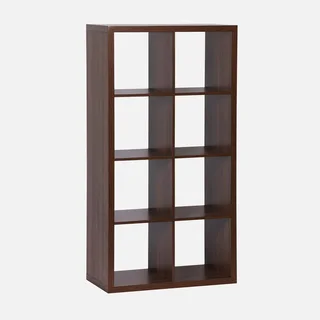 Bibliothèque étagère 4 niveaux 8 casiers bois - Basiks