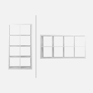 Bibliothèque étagère 4 niveaux 8 casiers bois - Meuble de rangement modulable