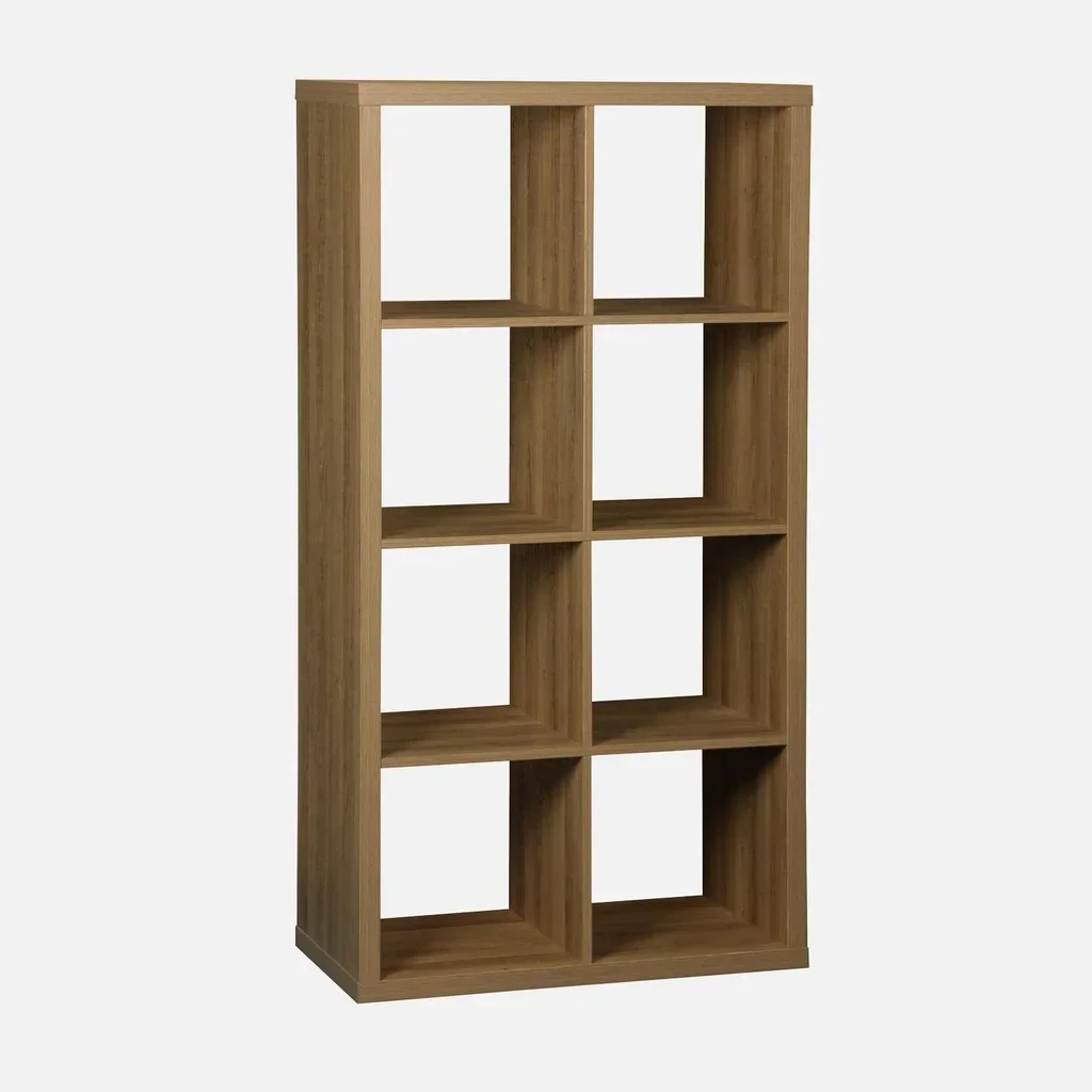 Bibliothèque étagère 4 niveaux 8 casiers bois - Basiks