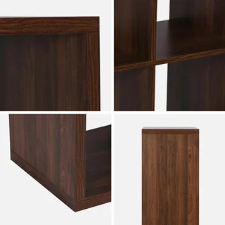 Bibliothèque étagère 4 niveaux 8 casiers bois - Basiks