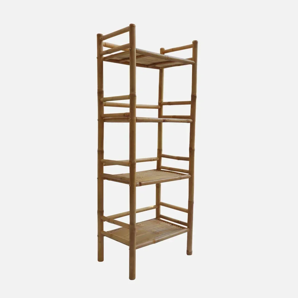 Libreria Scaffale Bambù 4 Ripiani Fidji Stile Esotico