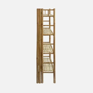 Estante Bambu 4 Prateleiras Fidji Estilo Exótico Biblioteca