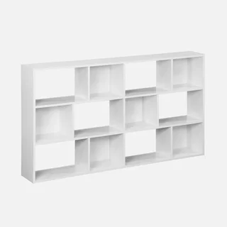 Bibliothèque étagère bois 3 niveaux 12 cases de rangement Pieter design minimaliste