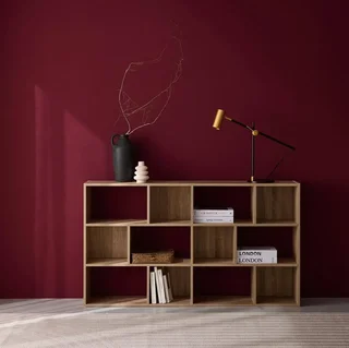 Bibliothèque bois 3 niveaux 12 cases rangement design Pieter