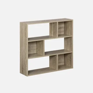 Estante Madeira 3 Níveis 6 Nichos Design Minimalista Contemporâneo