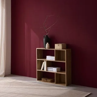 Estante Madeira 3 Níveis 6 Nichos Design Minimalista Contemporâneo