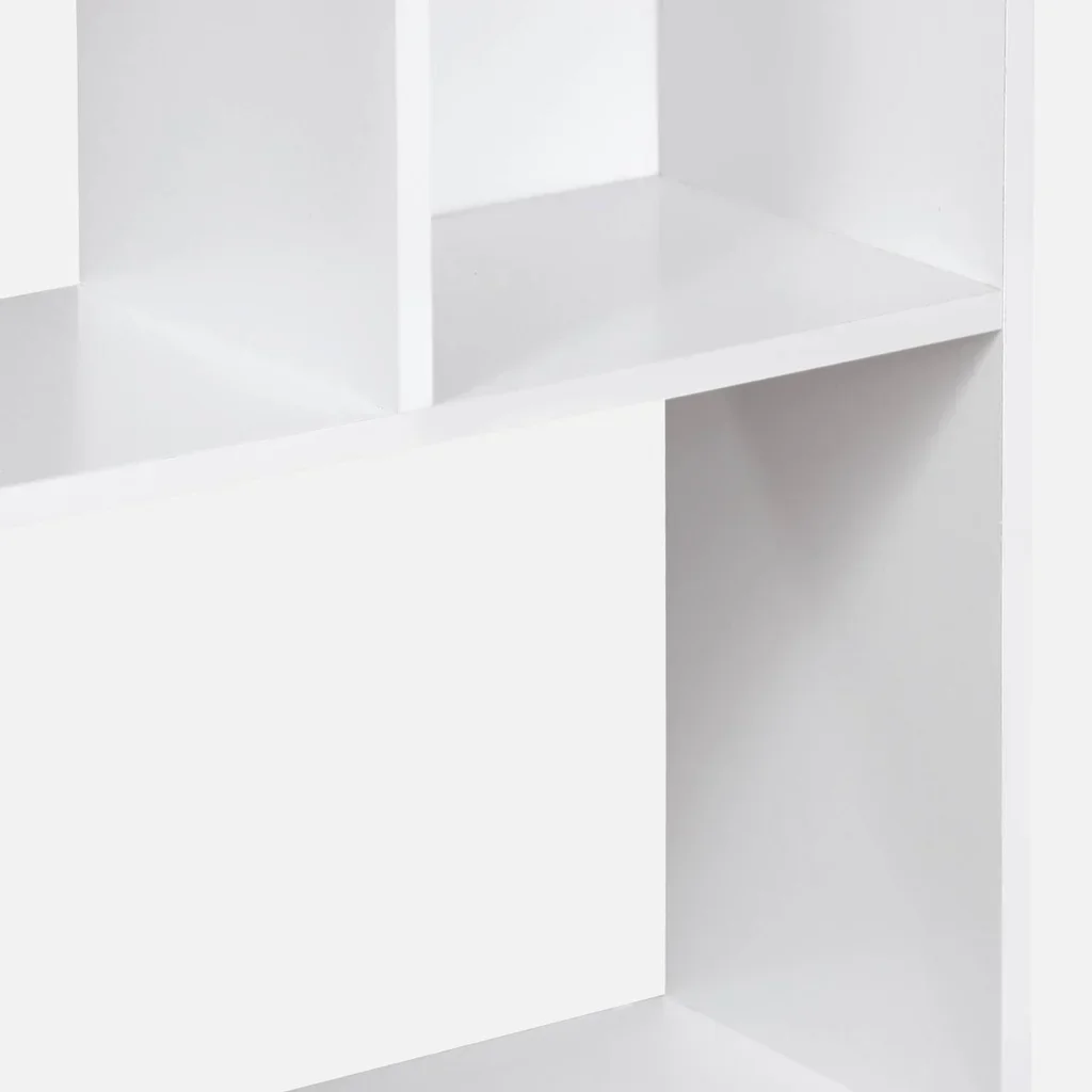 Bibliothèque design bois 5 niveaux 10 cases rangement Pieter noir