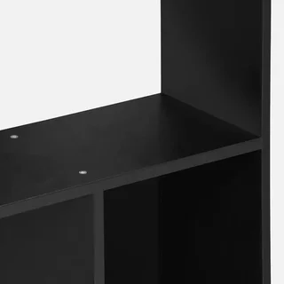 Bibliothèque design bois 5 niveaux 10 cases rangement noir Pieter