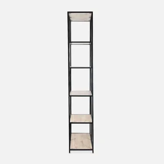 Bibliothèque industrielle 6 niveaux métal bois style loft