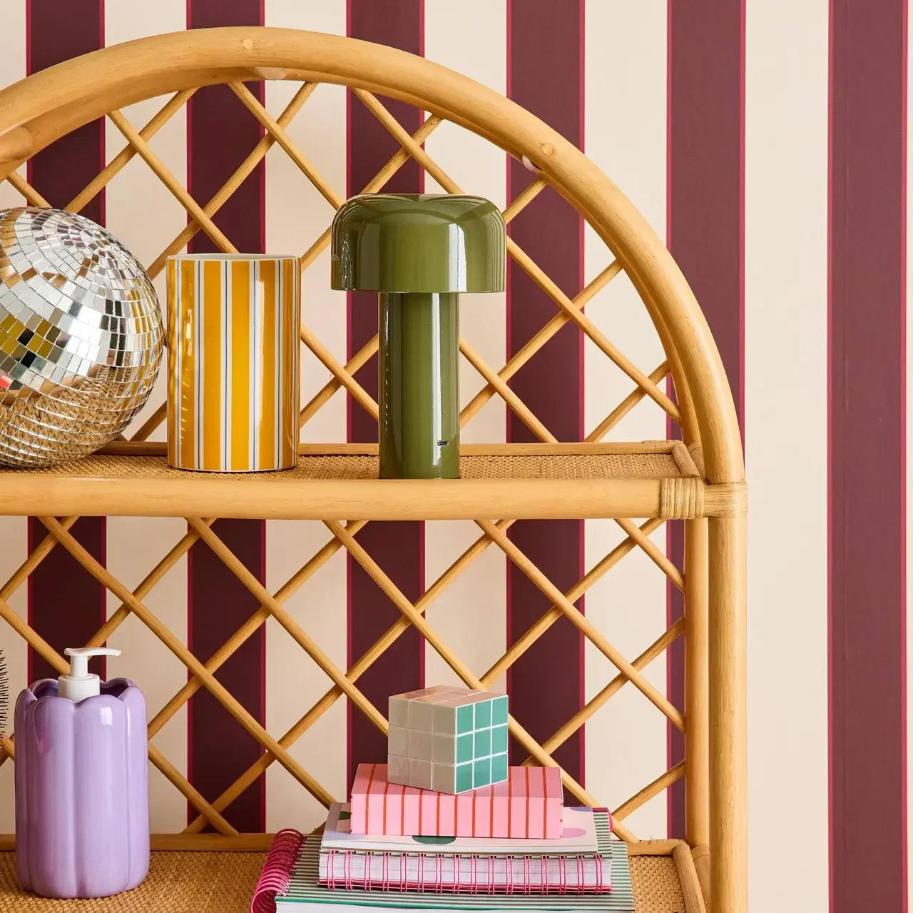 Bibliothèque enfant rotin naturel Arlo rangement livres chambre