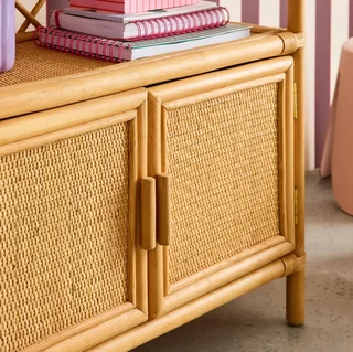 Bibliothèque enfant rotin naturel Arlo rangement livres chambre