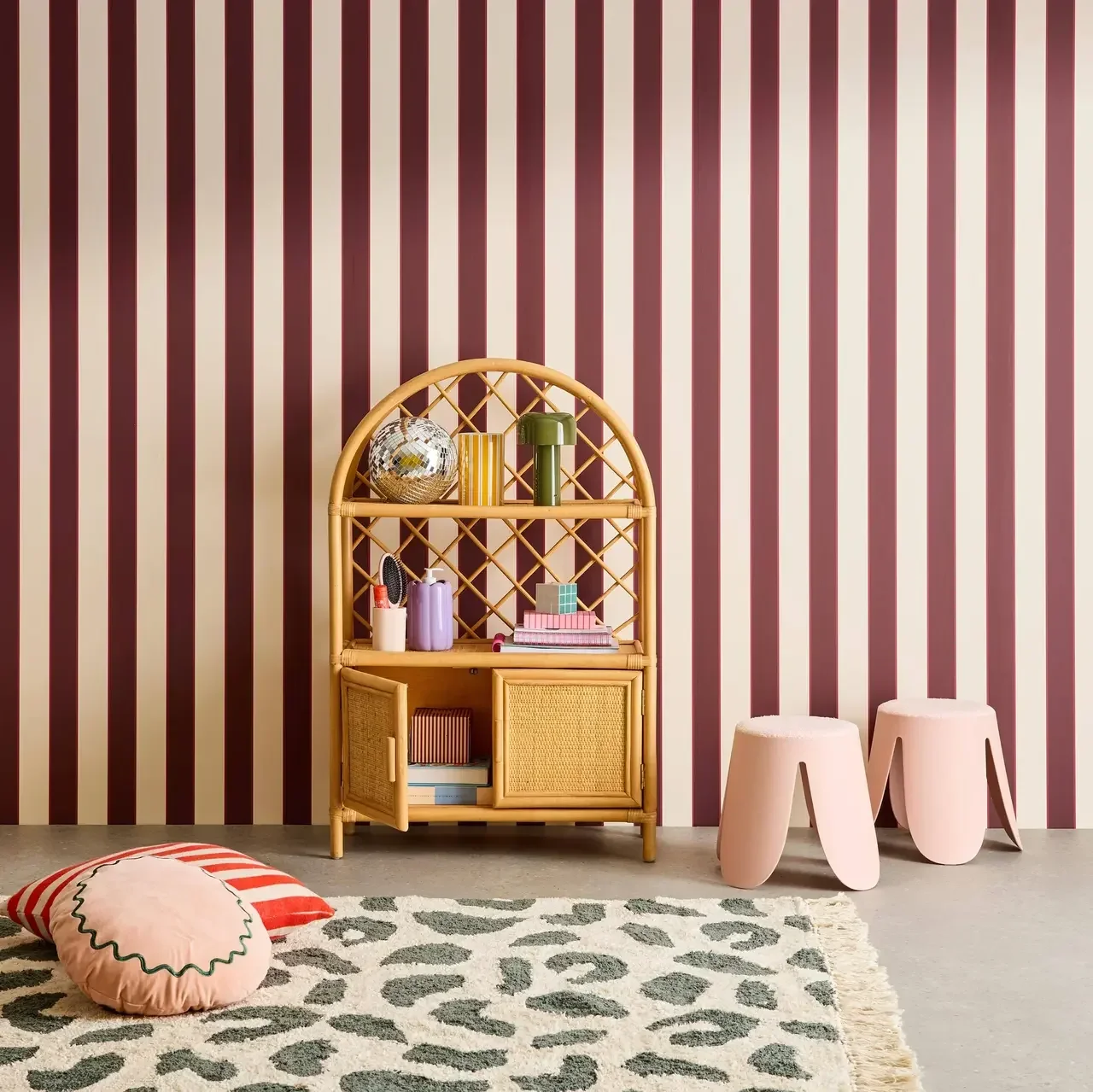 Bibliothèque enfant rotin naturel Arlo rangement livres chambre