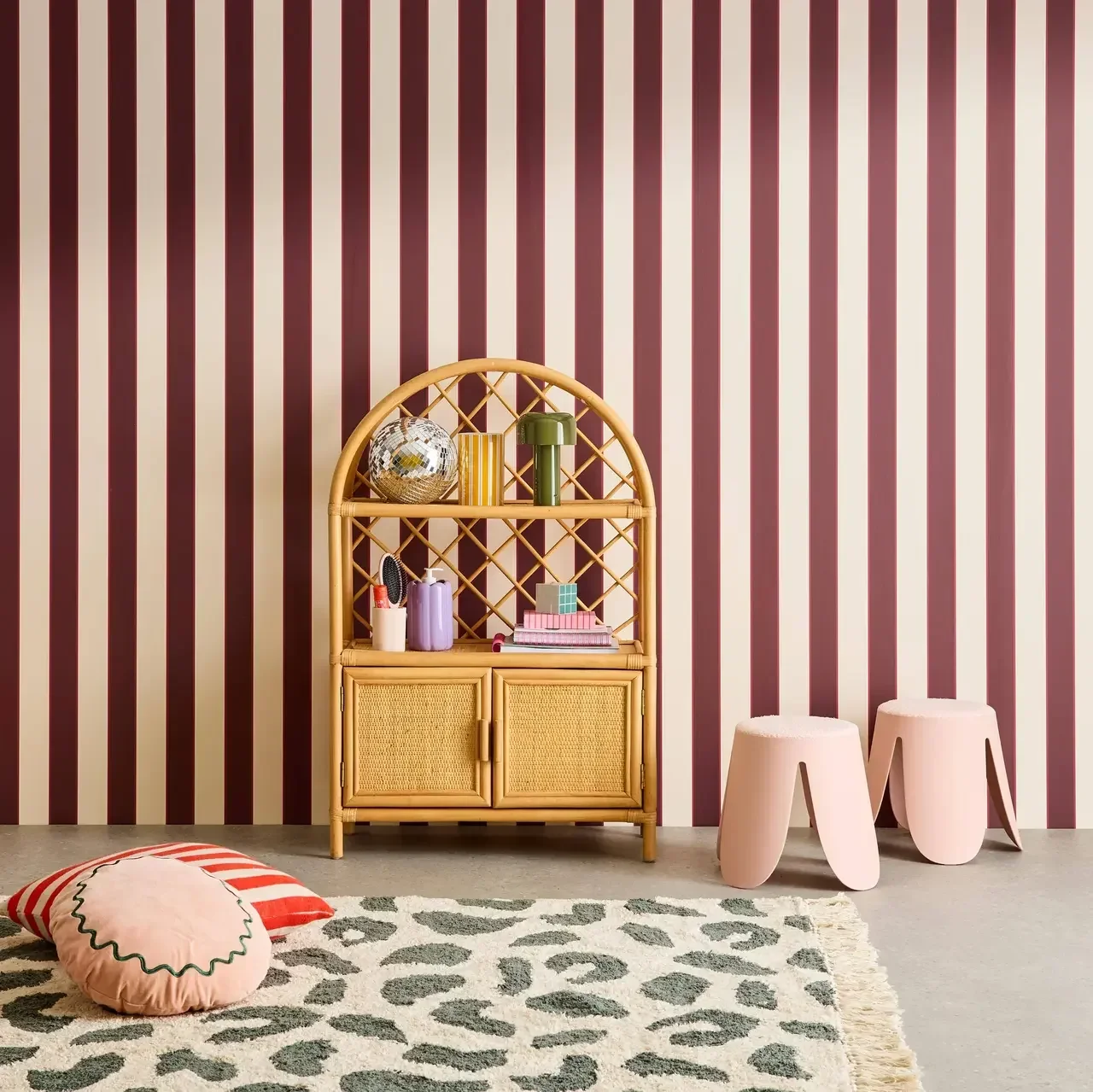 Bibliothèque enfant rotin naturel Arlo rangement livres chambre