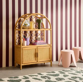 Bibliothèque enfant rotin naturel Arlo rangement livres chambre