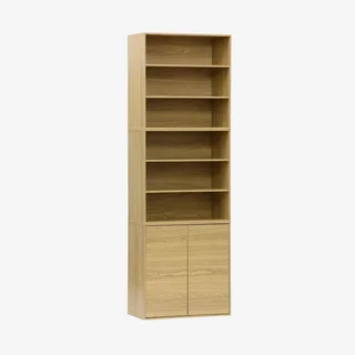 Estante modular madeira 3 compartimentos 2 portas 5 prateleiras arrumação Kompo