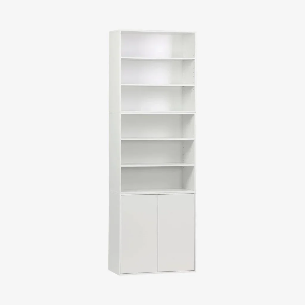 Estante modular de madeira Kompo 3 compartimentos 2 portas 5 prateleiras