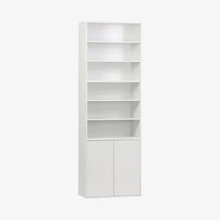 Estante modular de madeira Kompo 3 compartimentos 2 portas 5 prateleiras