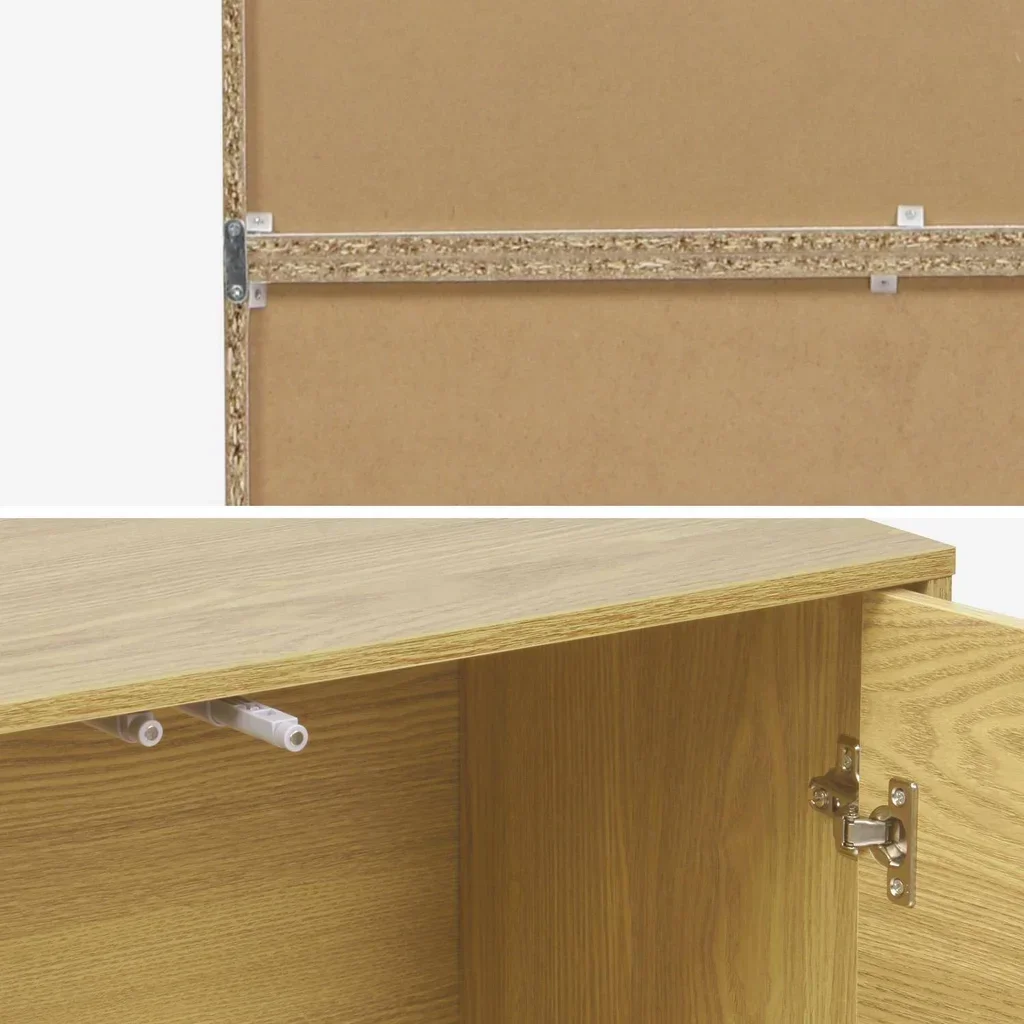 Estante modular madeira 3 compartimentos 2 portas 5 prateleiras arrumação Kompo