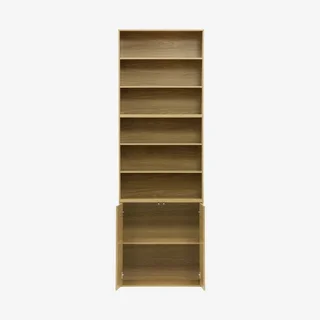 Estante modular madeira 3 compartimentos 2 portas 5 prateleiras arrumação Kompo
