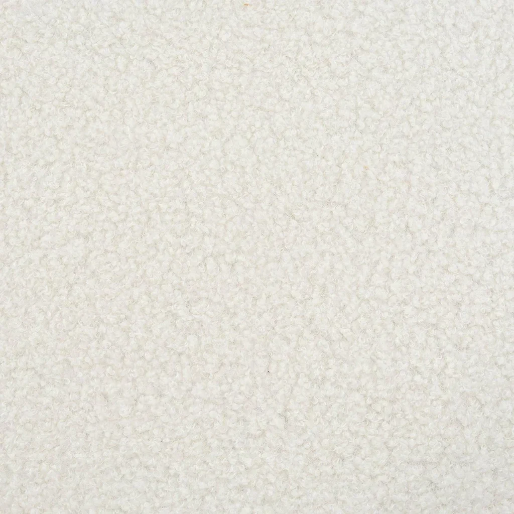 Banc bout de lit Fujo bois hévéa et bouclette blanche 121 cm