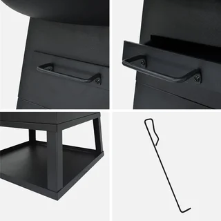Brasero barbecue 60 cm Izalco avec rangement bûches intégré