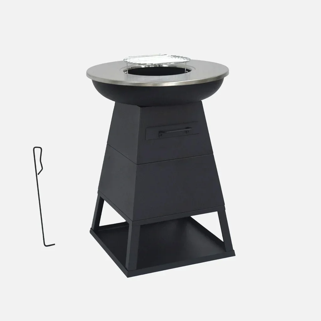 Brasero barbecue 60 cm Izalco avec rangement bûches intégré