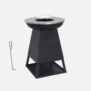 Brasero barbecue 60 cm Izalco avec rangement bûches intégré