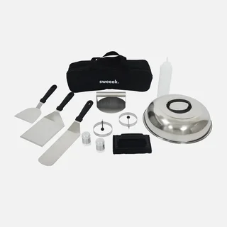 Brasero barbecue Ø81,5 cm avec grille plancha, couvercle et accessoires complets