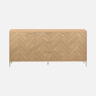 Aparador 160 cm 2 puertas madera patrón espiga Budapest champán