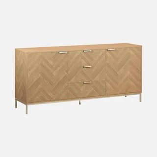 Aparador 160 cm 2 puertas madera patrón espiga Budapest champán