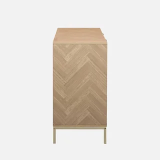 Aparador 160 cm 2 puertas madera patrón espiga Budapest champán