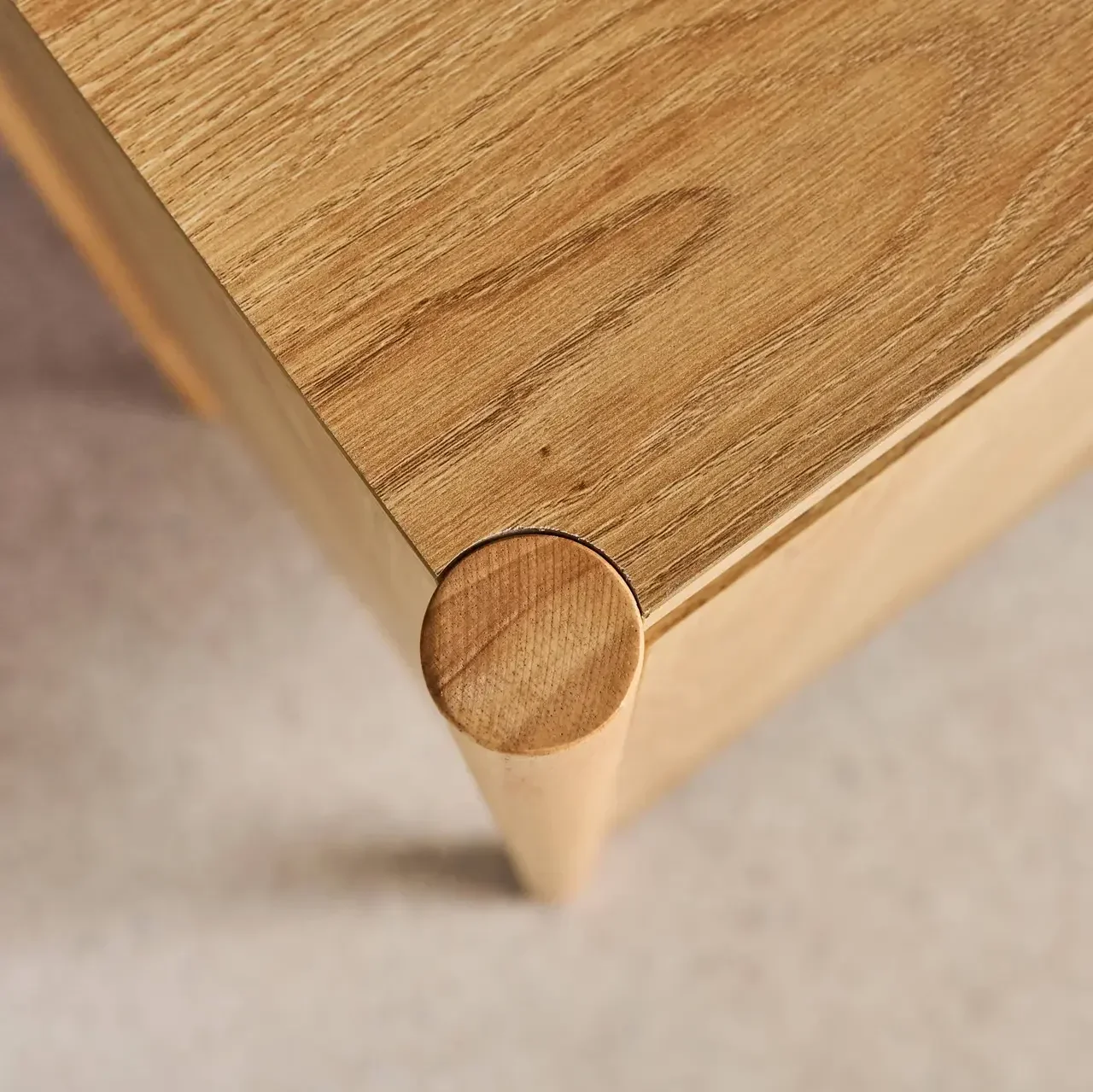 Niedriges Sideboard 2 Türen 3 Schubladen Massivholz Hevea 150 cm Harmony