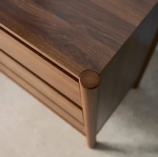 Harmony Sideboard niedrig 2 Türen 3 Schubladen Massivholz Hevea 150 cm