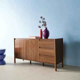 Harmony Sideboard niedrig 2 Türen 3 Schubladen Massivholz Hevea 150 cm