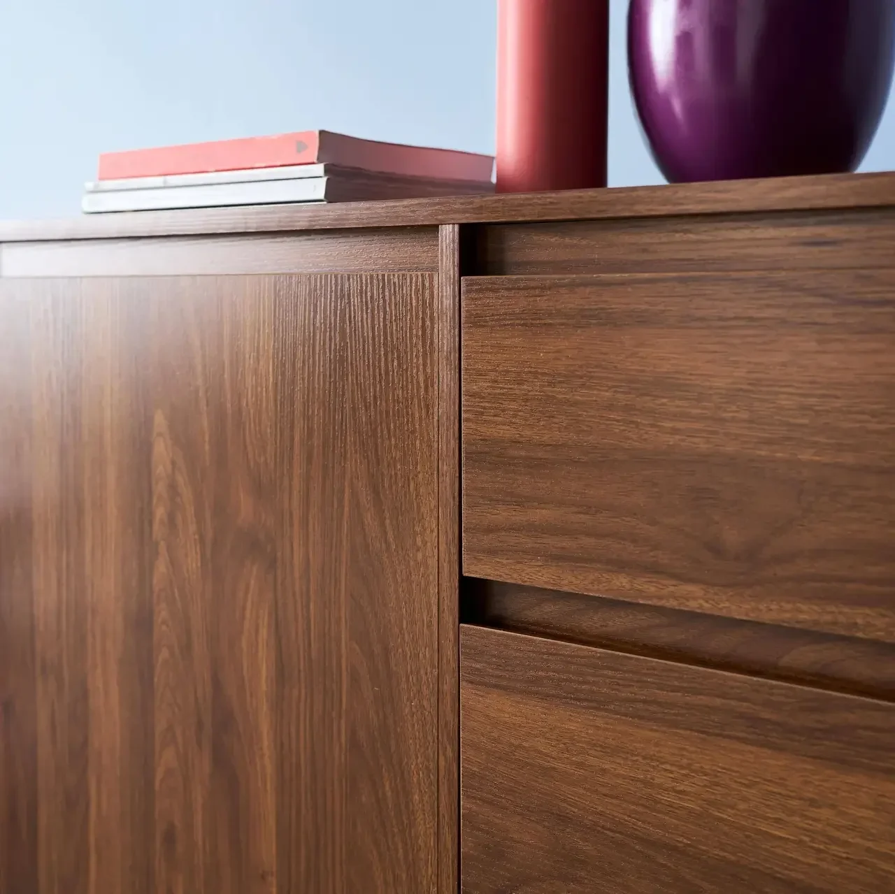 Harmony Sideboard niedrig 2 Türen 3 Schubladen Massivholz Hevea 150 cm