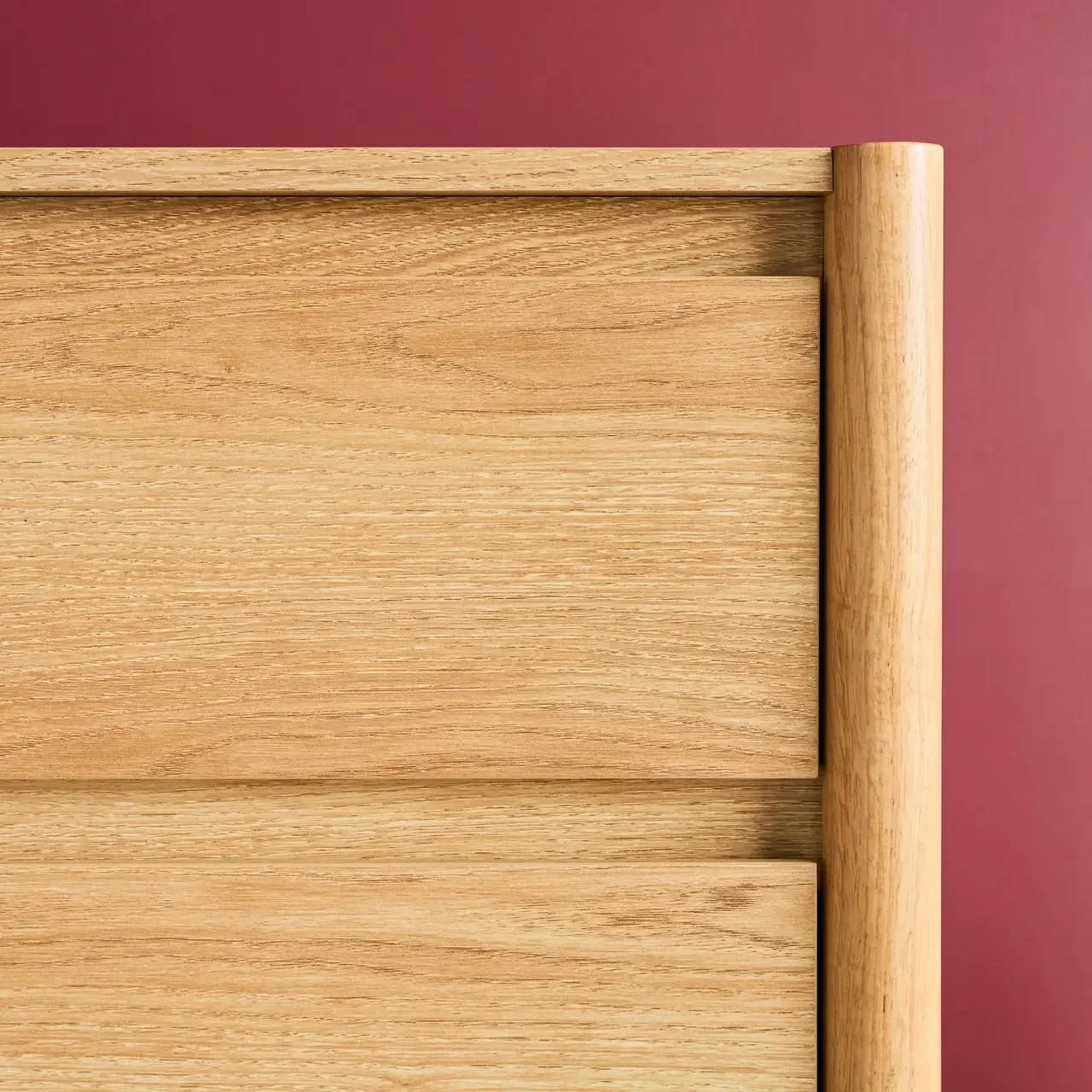 Niedriges Sideboard 2 Türen 3 Schubladen Massivholz Hevea 150 cm Harmony