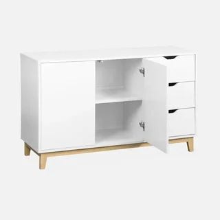 Sideboard 2 Türen Holz 120 cm skandinavischer Stil natur Floki